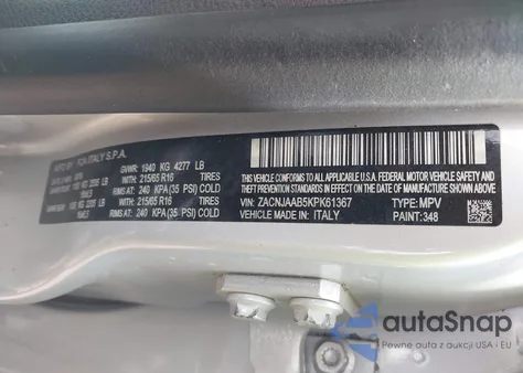 2019 Jeep Renegade Sport Fwd из США, поврежденный, VIN ZACNJAAB5KPK61367